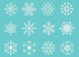 Snowflake icons set. Editable vector pictogram isolated on white background. Trendy contour symbols for mobile apps and website design. Premium icon pack in trendy line style