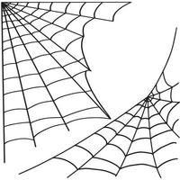 un conjunto de iconos web de garabatos resaltados en un fondo negro. un símbolo de halloween. boceto de una ilustración de stock vectorial vector