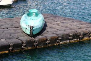 Berth on the shore for mooring boats and yachts. photo