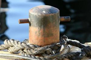 Berth on the shore for mooring boats and yachts. photo