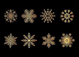 Snowflake icons set. Editable vector pictogram isolated on white background. Trendy contour symbols for mobile apps and website design. Premium icon pack in trendy line style