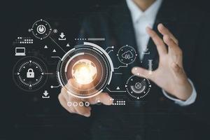New technology bigdata and business process strategy, customer service management, cloud computing, smart industry.Digital transformation change management, internet of things.  Ai technology. photo