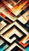 Mayan style Black abstract geometric background 3D illustration photo