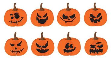 The main symbol of the holiday Happy Halloween. Orange pumpkin with a hike for your design for the Halloween holiday. Previous illustration vector