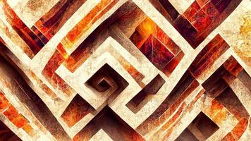 Mayan style Abstract background element. Fractal graphics 3D illustration photo