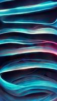 3d render abstract minimal neon background with glowing waves 3D illustration photo