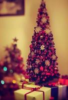 Many presents around the Christmas tree 3D illustration photo