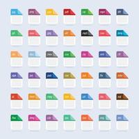 Set of Document File Formats and Labels icons vector