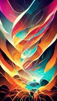 Abstract futuristic background with glowing light effect 3D illustration photo