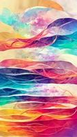 Abstract blurred gradient mesh background in bright rainbow 3D illustration photo