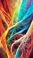 Textured multi Colorful rainbow abstract color spectrum line 3D illustration photo