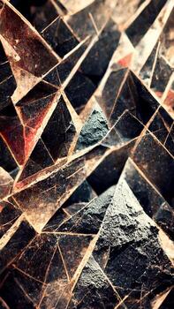 Black triangular abstract background surface 3d Render 3D illustration photo