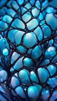 Digital blue background with dots and lines. Big data visual 3D illustration photo