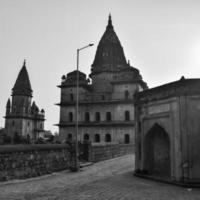 Morning View of Royal Cenotaphs Chhatris of Orchha, Madhya Pradesh, India, Orchha the lost city of India, Indian archaeological sites photo