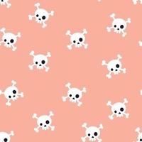 Pattern with skulls on a pink background vector