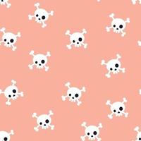 Pattern with skulls on a pink background vector