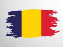 bandera vectorial de la república de chad dibujada con un pincel vector