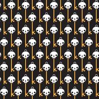 Pattern with keys in the form of a skull on a black background vector