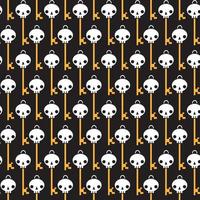 Pattern with keys in the form of a skull on a black background vector