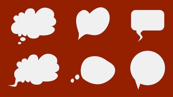 set of speech bubbles for comic