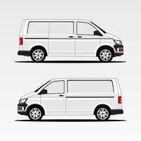 White cargo minivan illustration vector.