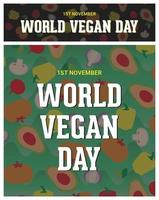 conjunto de afiches y pancartas del día mundial vegano, afiche del día vegano, pancarta del día vegano, publicación en redes sociales del día vegano vector