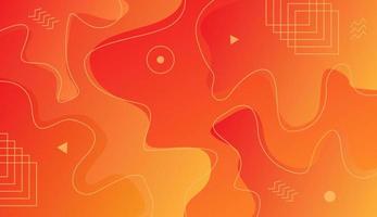 Abstract fluid background with dynamic orange color concept vector