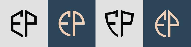 Creative simple Initial Letters FP Logo Designs Bundle.