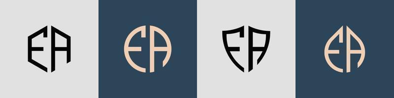 Creative simple Initial Letters FA Logo Designs Bundle. vector