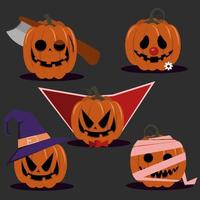 Hallowen pumpkin cosplay vector