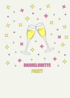 Bridal shower invitation card in retro groovy style Vintage bachelorette party invite Template for your design vector