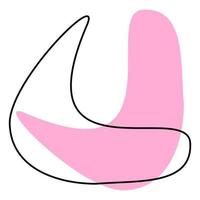 pink abstract organic shape on white background vector