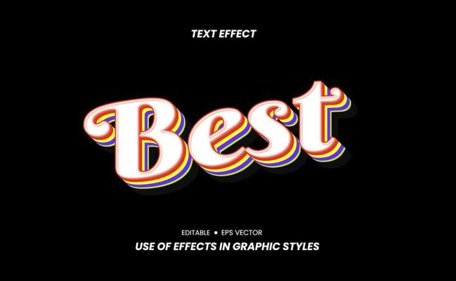 Text Effect - Best with Retro Theme and Editable Via Graphic Style Settings