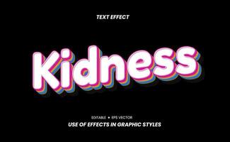 Text Effect - Kidness with Retro Theme and Editable Via Graphic Style Settings vector