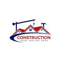 Construction logo design, Real estate company logo, Modern home vector logo art design template