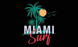 Miami Surf Vector and Illustrations T-shirt Design.