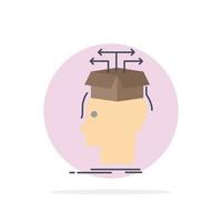 Data extraction head knowledge sharing Flat Color Icon Vector