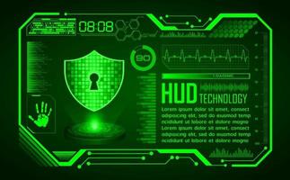 Modern HUD Technology Screen Background with Lock vector