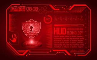 Modern HUD Technology Screen Background with Lock vector