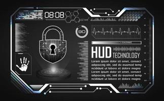 Modern HUD Technology Screen Background with Lock vector