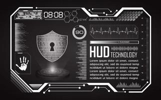 fondo de pantalla de tecnología hud moderna con bloqueo vector