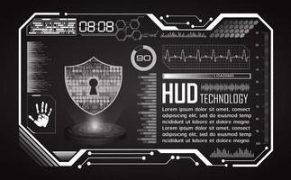 Modern HUD Technology Screen Background with Lock vector