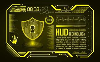 Modern HUD Technology Screen Background with Lock vector