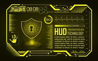 Modern HUD Technology Screen Background with Lock vector