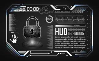 Modern HUD Technology Screen Background with Lock vector