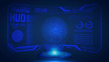 Modern Holographic HUD Technology Screen Background vector