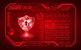 Modern HUD Technology Screen Background with Lock vector