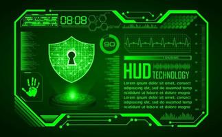 Modern HUD Technology Screen Background with Lock vector