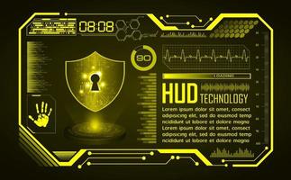 Modern HUD Technology Screen Background with Lock vector