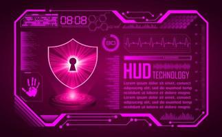 Modern HUD Technology Screen Background with Lock vector